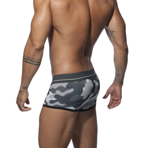 Boxer camouflage gris en mesh derrière