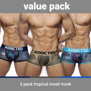 LOT DE 3 BOXERS TAILLE BASSE EN MAILLE RESPIRANTE ET CONFORTABLE 3 COULEURS IMPRESSION TROPICALE PUSH UP POUR METTRE EN VALEUR ATTRIBUTS