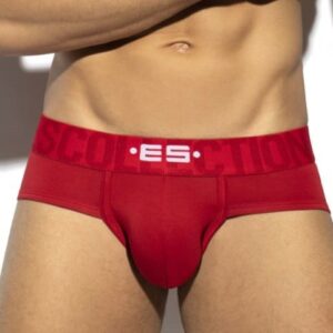 Slip uni rouge en coton