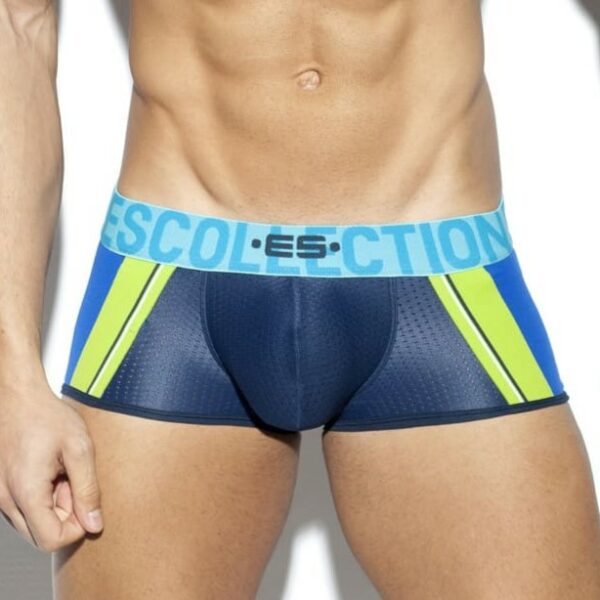 Boxer sport en viscose turquoise, marine et blanc